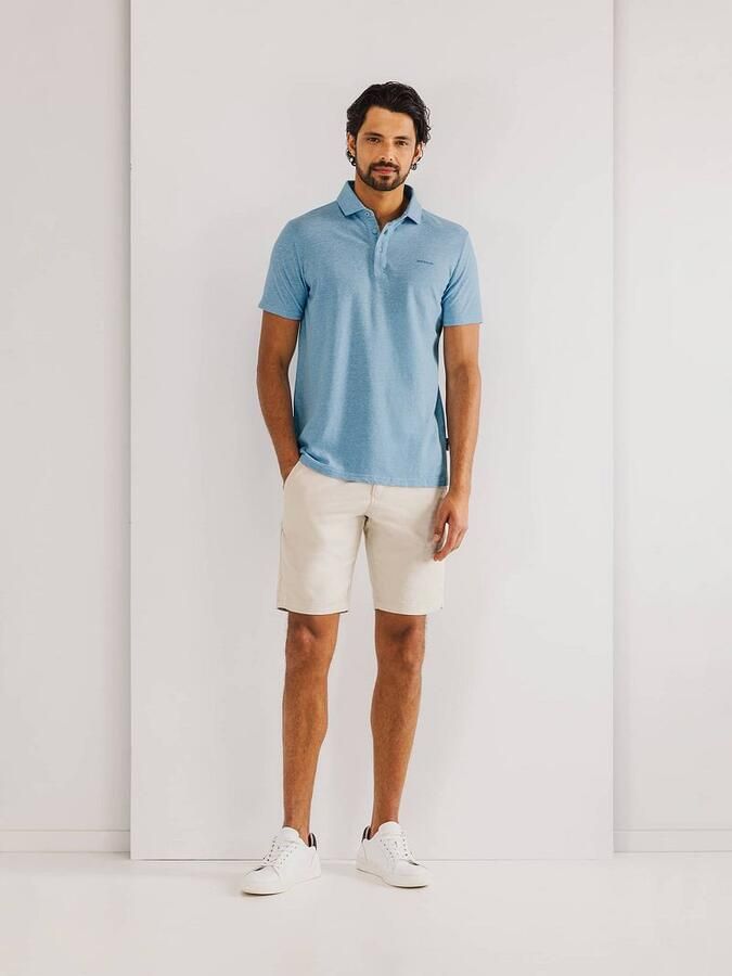 State Of Art T-shirt Poloshirt Piqué Melange Lichtblauw - Foto 3