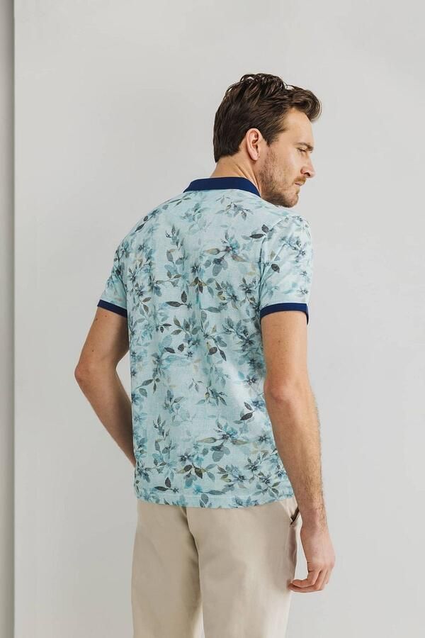 State Of Art T-shirt Poloshirt Piqué Print Lichtblauw