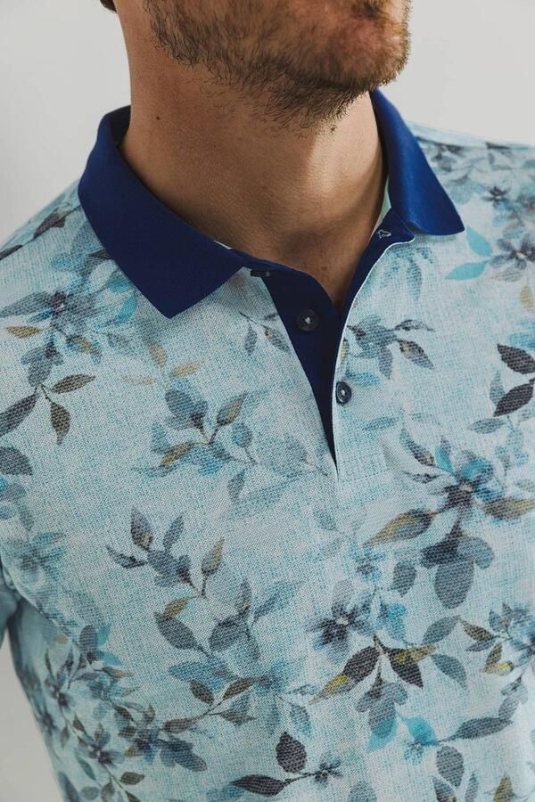 State Of Art T-shirt Poloshirt Piqué Print Lichtblauw - Foto 4