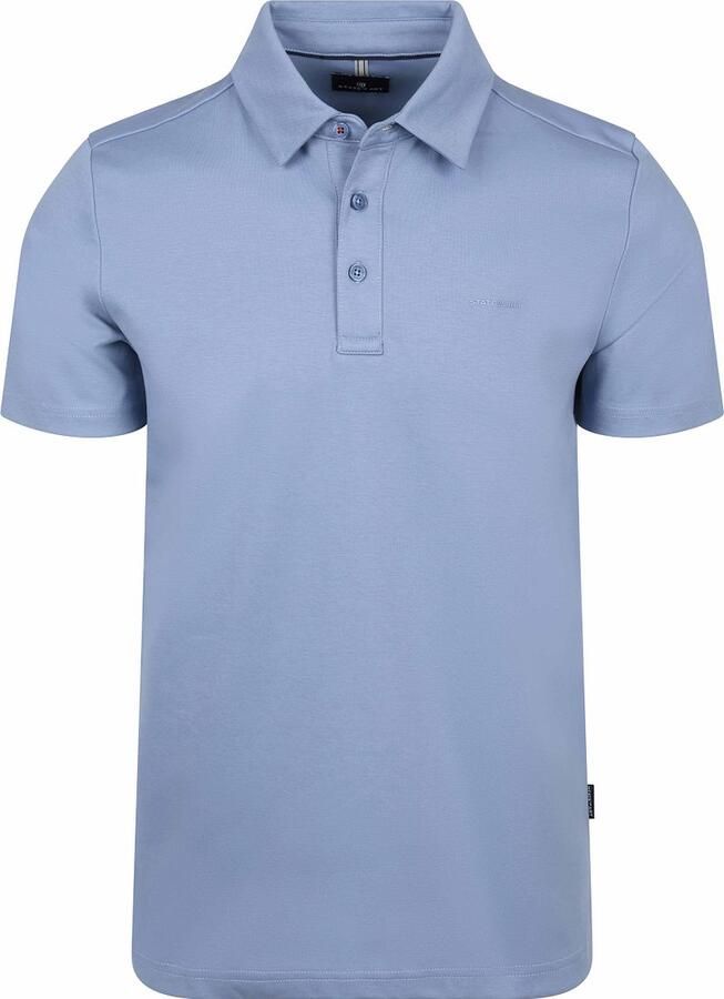 State Of Art Polo Shirt Korte Mouw Poloshirt Soft Piqué Lichtblauw - Foto 3
