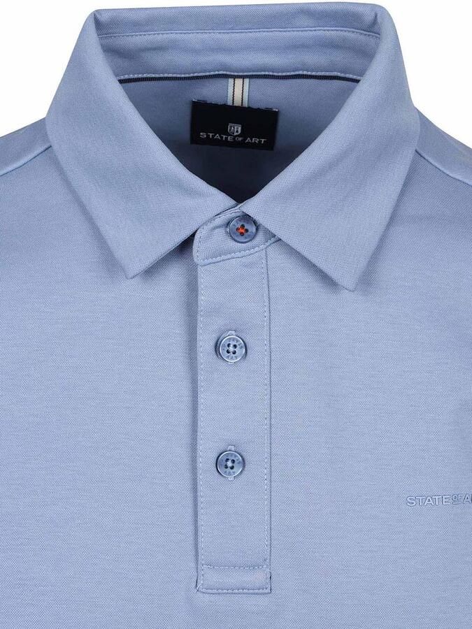 State Of Art Polo Shirt Korte Mouw Poloshirt Soft Piqué Lichtblauw - Foto 7
