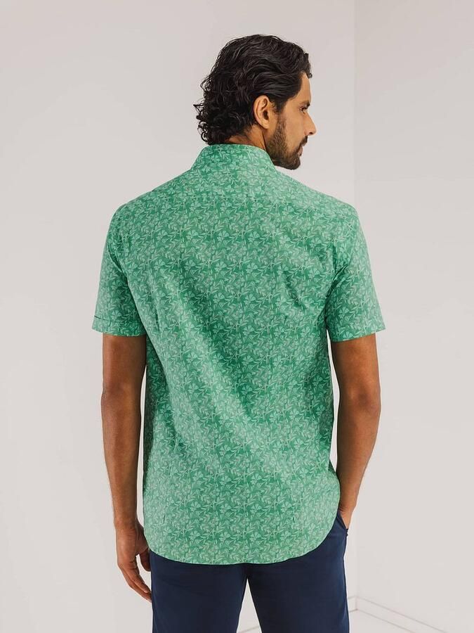 State Of Art Overhemd Lange Mouw Short Sleeve Overhemd Leafs Groen