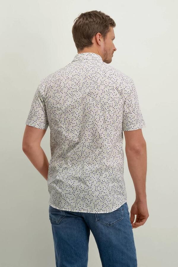 State Of Art Overhemd Lange Mouw Short Sleeve Overhemd Print Groen - Foto 3