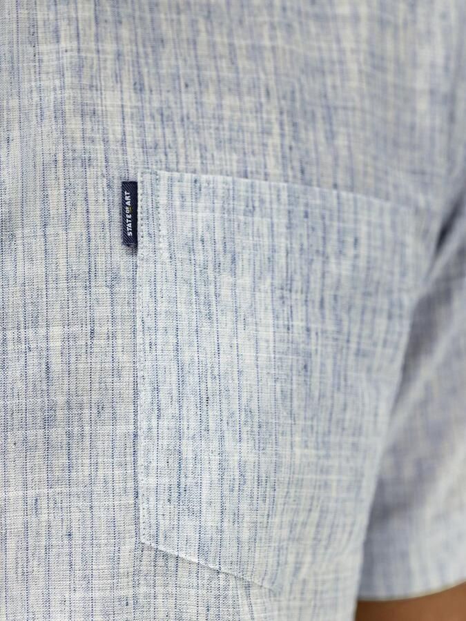 State of Art Short Sleeve Shirt Faux Stripe Blauw - Foto 3