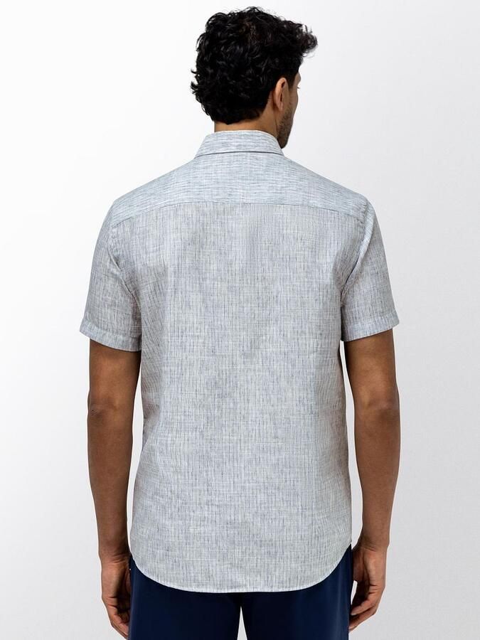 State of Art Short Sleeve Shirt Faux Stripe Blauw - Foto 4