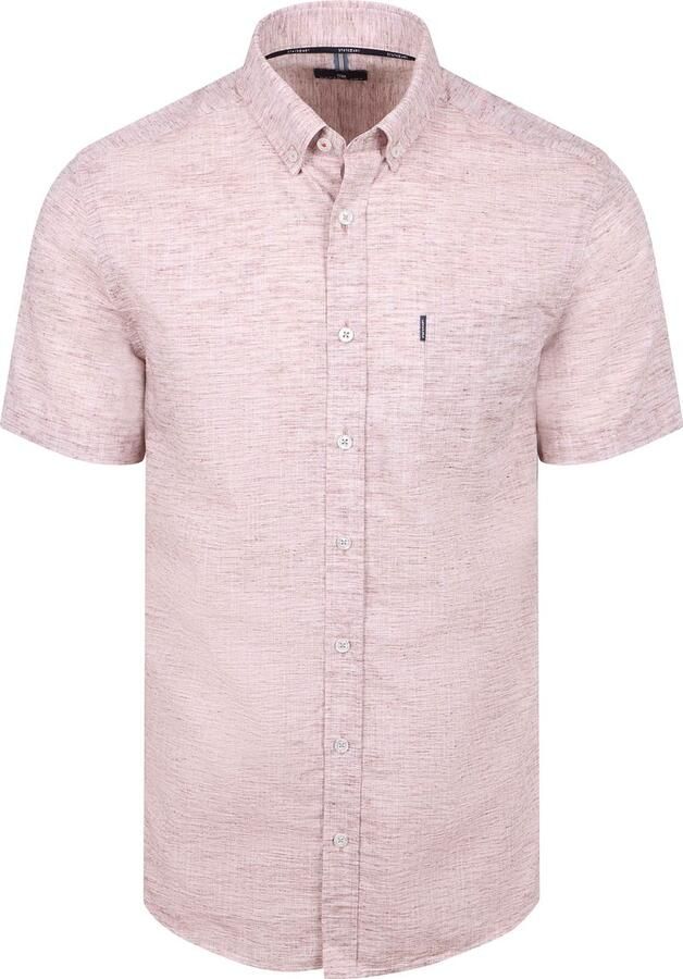 State of Art Short Sleeve Shirt Faux Stripe Burgundy