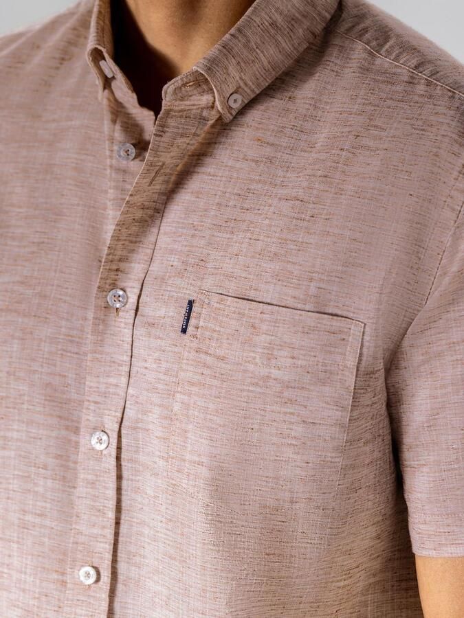 State of Art Short Sleeve Shirt Faux Stripe Burgundy - Foto 2