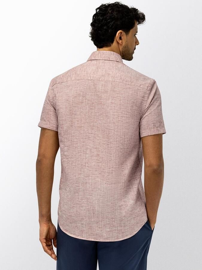 State of Art Short Sleeve Shirt Faux Stripe Burgundy - Foto 4