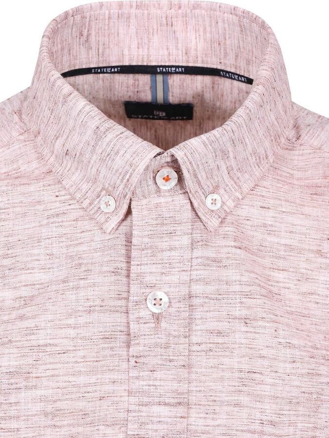 State of Art Short Sleeve Shirt Faux Stripe Burgundy - Foto 5