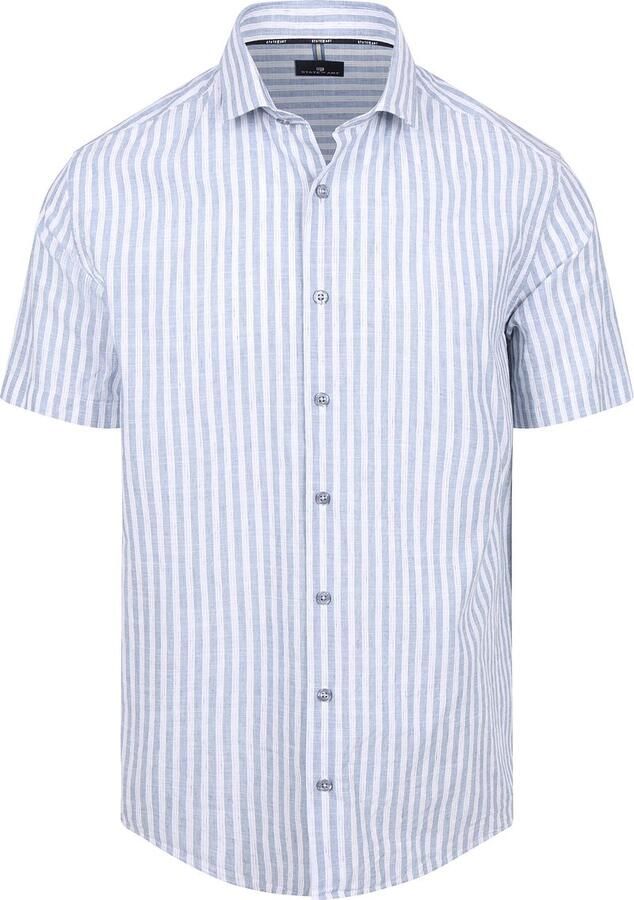 State Of Art Overhemd Korte Mouw Short Sleeve Shirt Stripe Blauw - Foto 4