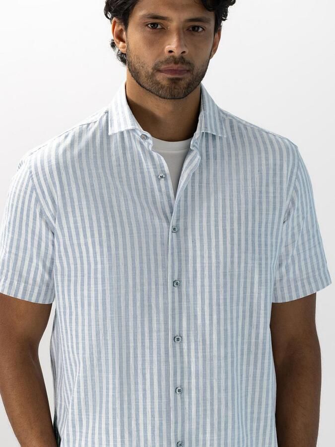 State Of Art Overhemd Korte Mouw Short Sleeve Shirt Stripe Blauw - Foto 6