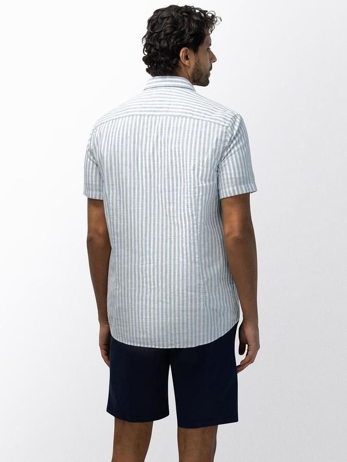 State Of Art Overhemd Korte Mouw Short Sleeve Shirt Stripe Blauw - Foto 7