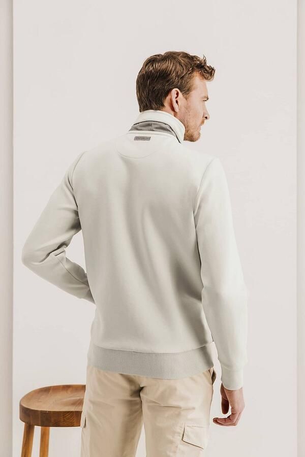 State of Art Effen Sweat Cardigan Vest Beige Heren - Foto 2