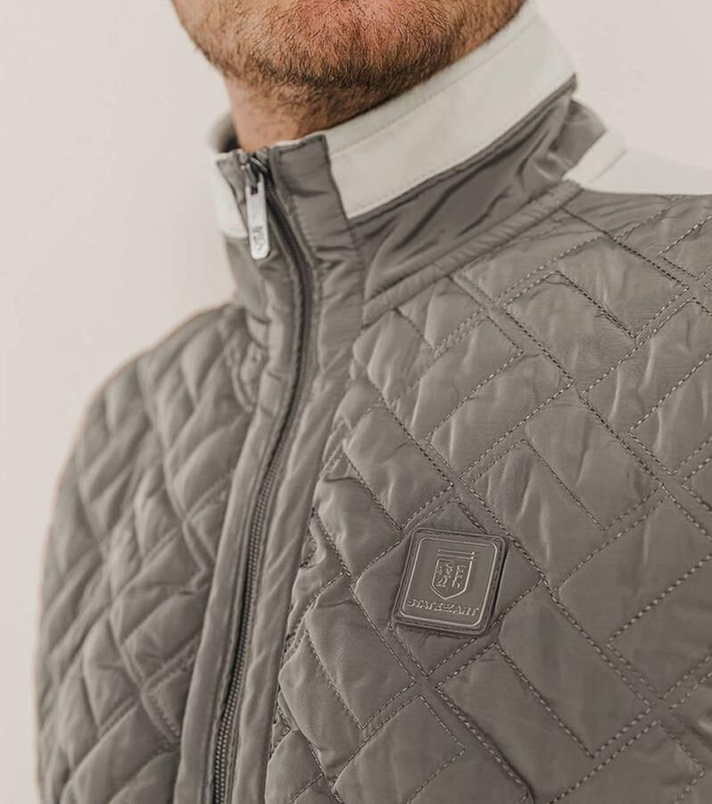 State of Art Effen Sweat Cardigan Vest Beige Heren