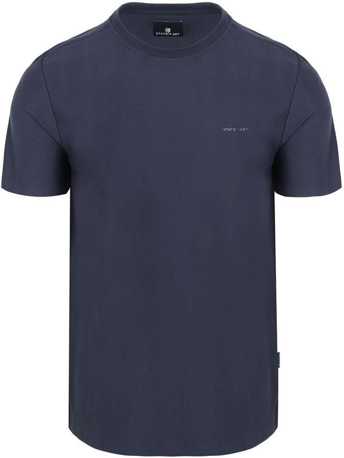 State Of Art T-shirt Korte Mouw T-shirt Herringbone Donkerblauw - Foto 3
