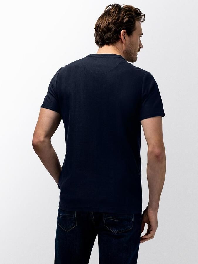 State Of Art T-shirt Korte Mouw T-shirt Herringbone Donkerblauw - Foto 6