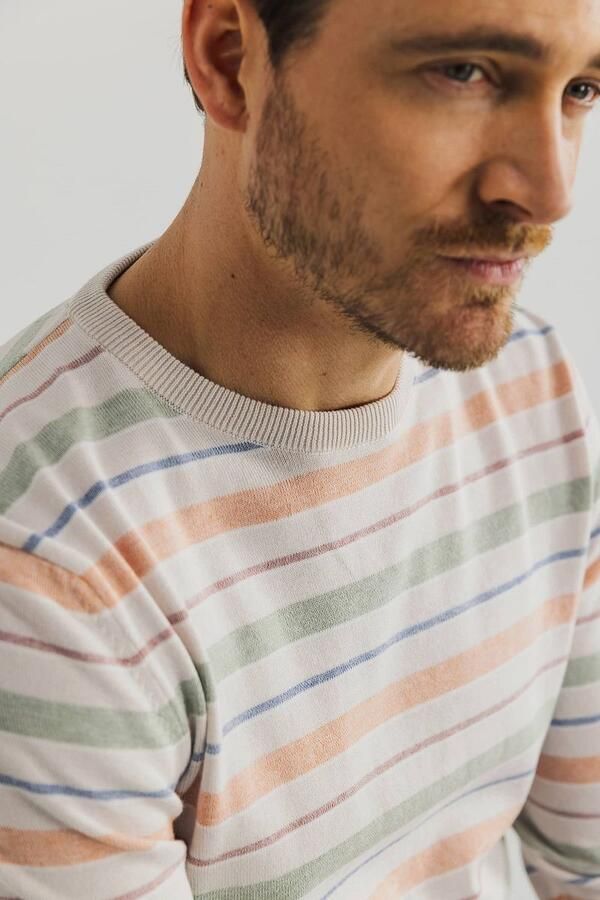 State Of Art Sweater Trui Streep Beige - Foto 5