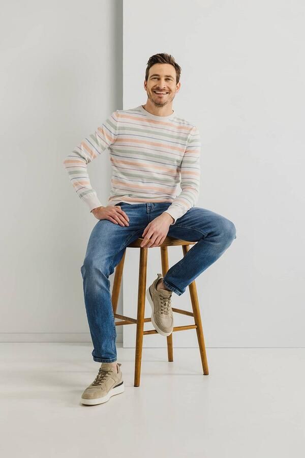 State Of Art Sweater Trui Streep Beige - Foto 3