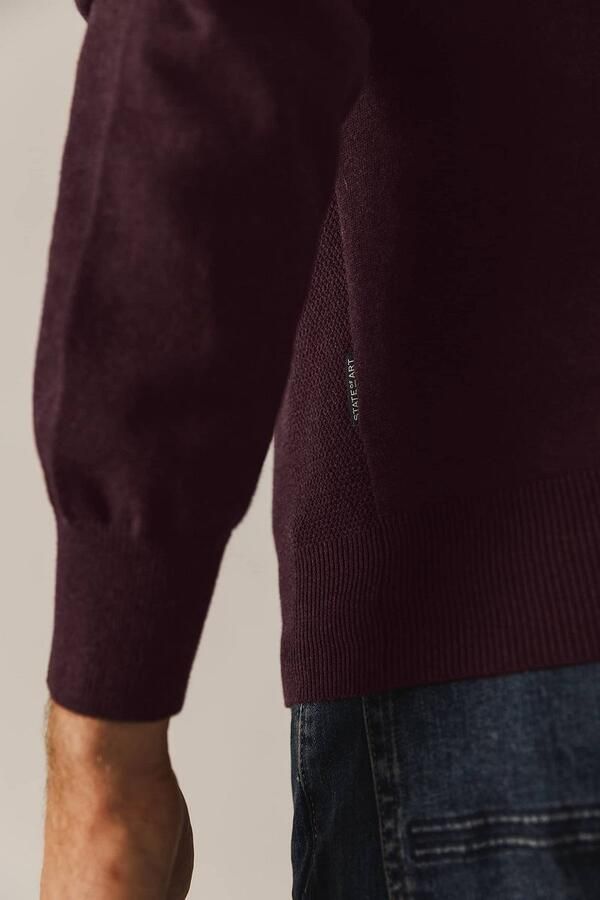 State Of Art Sweater Trui Structure Contrast Bordeaux