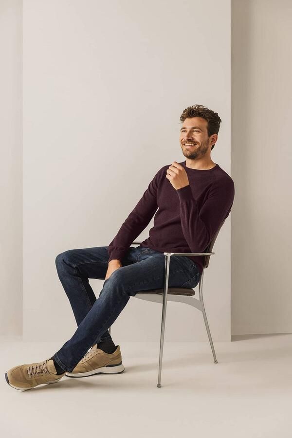 State Of Art Sweater Trui Structure Contrast Bordeaux - Foto 3