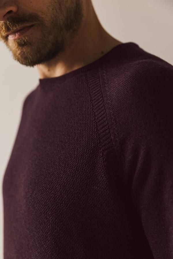 State Of Art Sweater Trui Structure Contrast Bordeaux - Foto 4