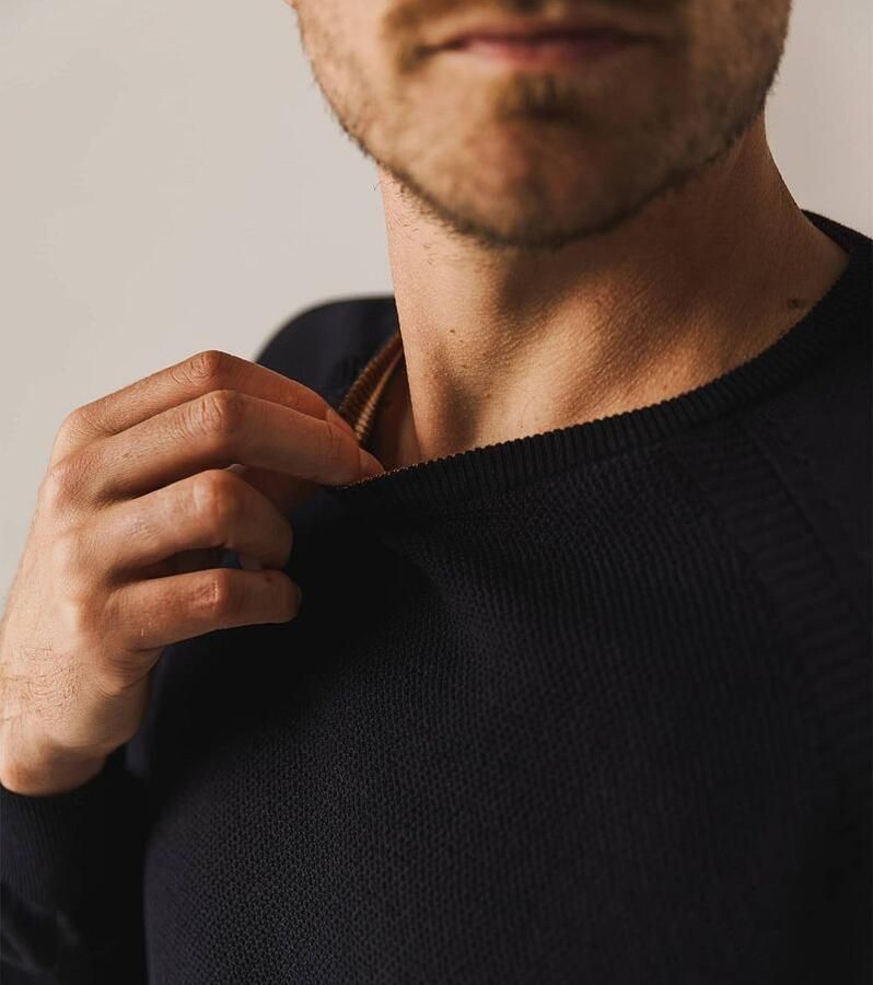 State Of Art Sweater Trui Structure Contrast Navy