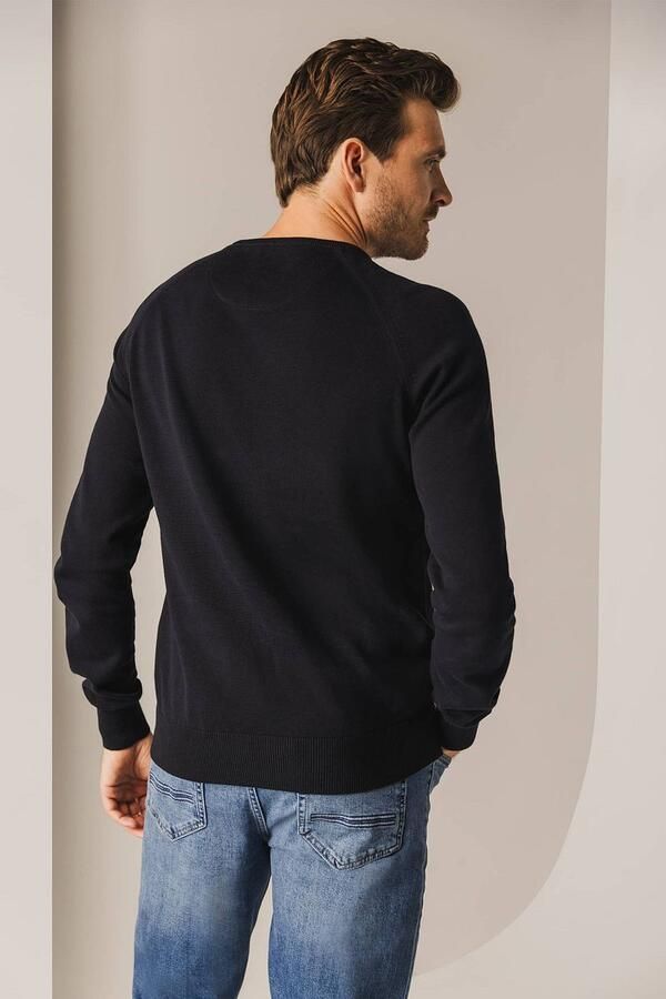 State Of Art Sweater Trui Structure Contrast Navy - Foto 3