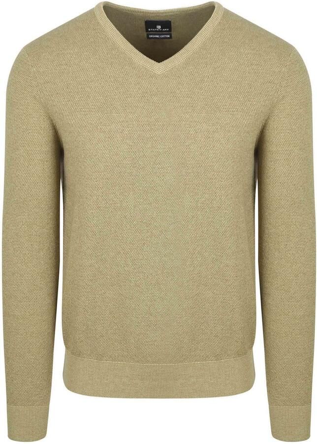 State Of Art Sweaters Trui Structure V-Neck Groen