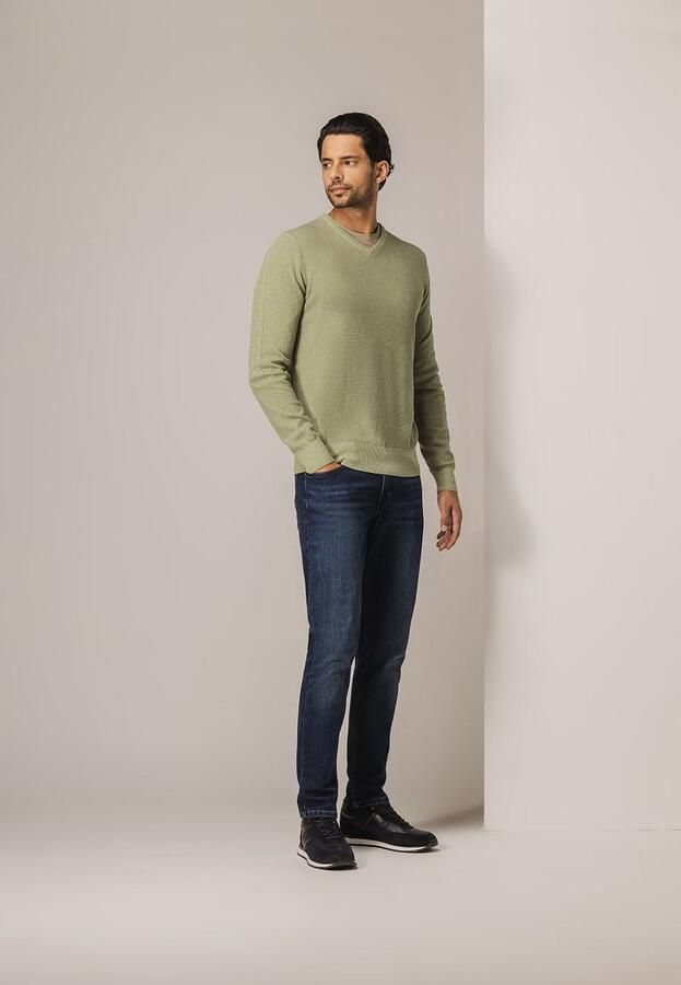 State of Art Trui Structure V-Neck Groen - Foto 3