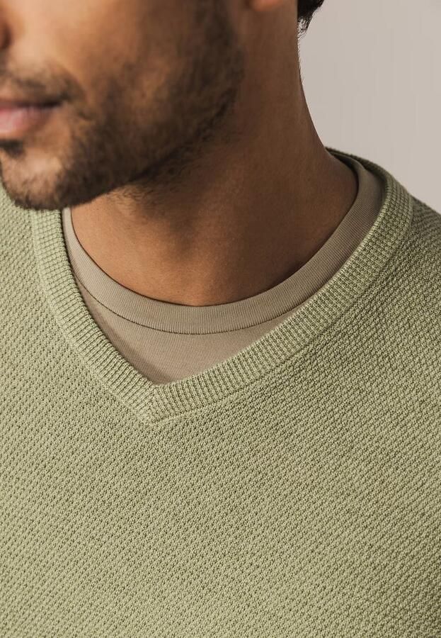 State of Art Trui Structure V-Neck Groen - Foto 4