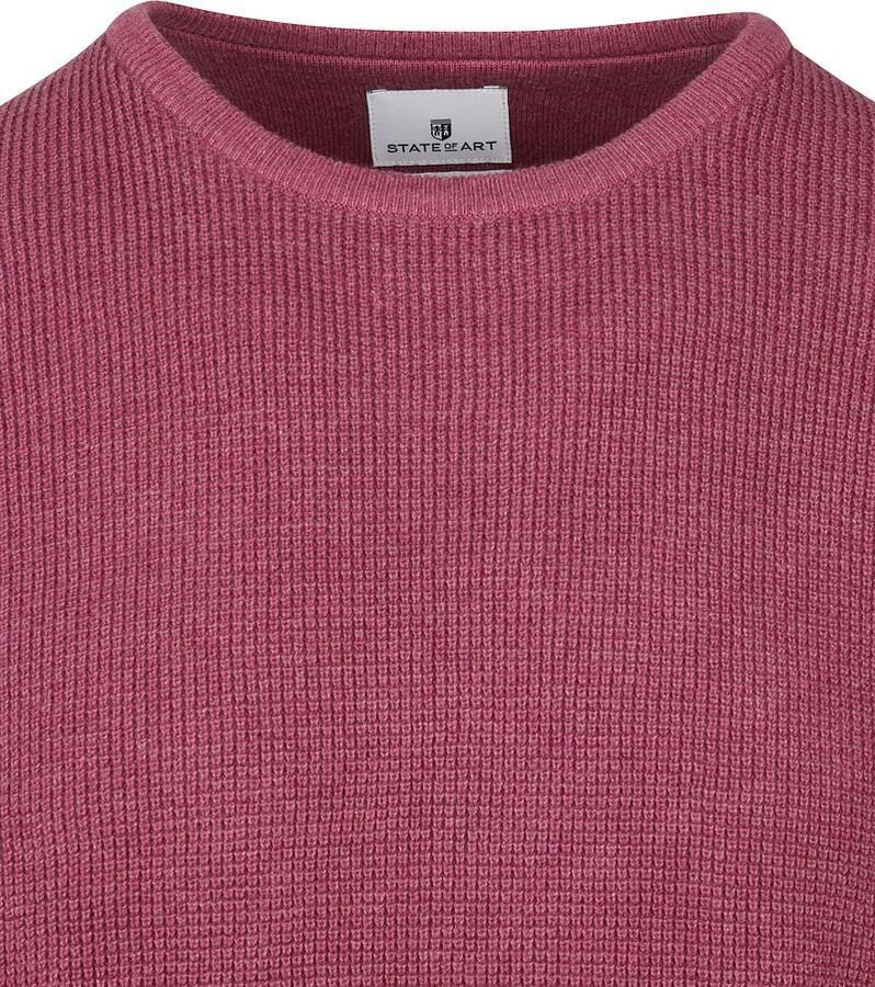 State of Art gemêleerde trui van biologisch katoen roze - Foto 4