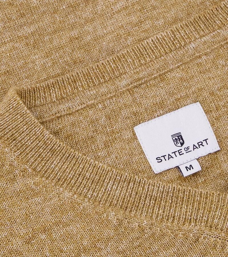 State of Art V-Hals Effen Pullover Beige Heren - Foto 2
