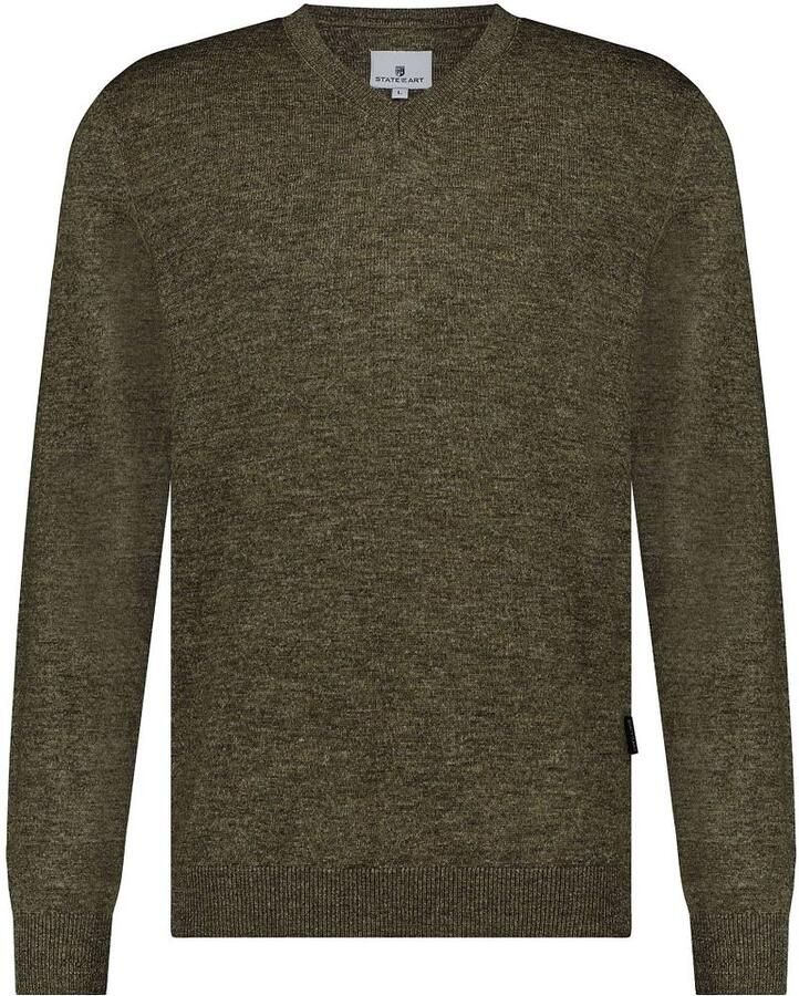 State of Art Groene V-Hals Trui met Wijde Pasvorm Groen Heren - Foto 3