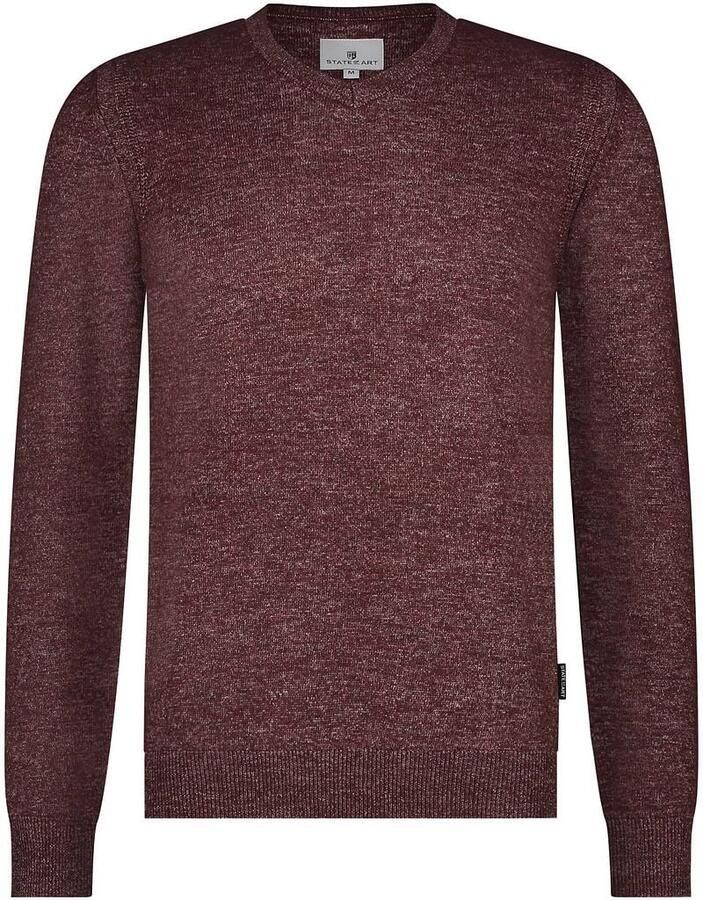 State Of Art Sweater Trui V-Hals Melange Bordeaux - Foto 4