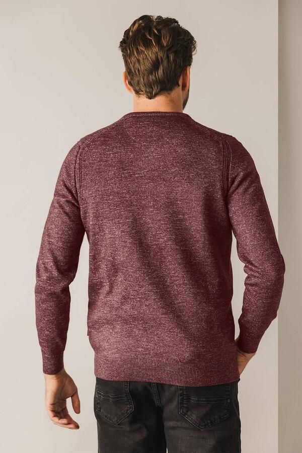 State Of Art Sweater Trui V-Hals Melange Bordeaux