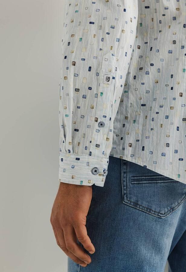 State Of Art Overhemd Lange Mouw Twill Overhemd Print Lichtblauw - Foto 6