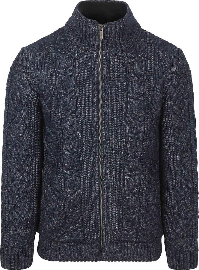 State of Art Vest Cable Zip Melange Navy