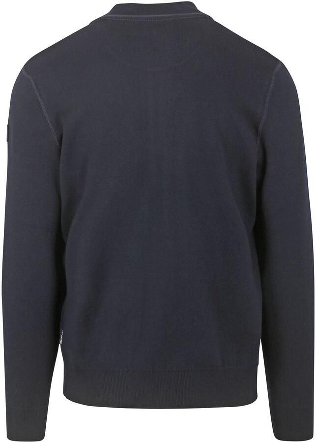 State Of Art Sweater Vest Fine Contrast Wolblend Navy