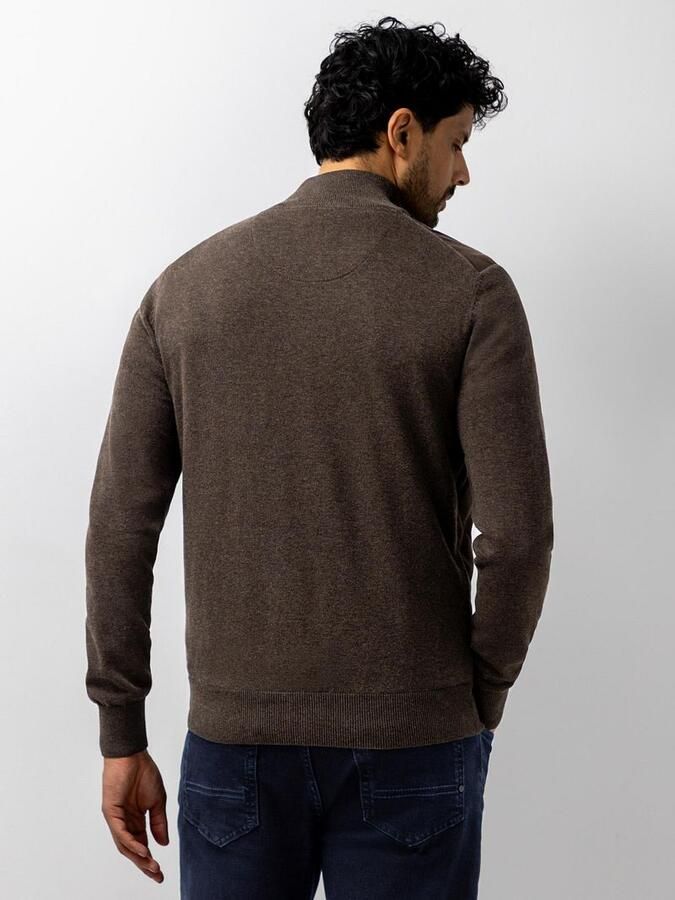 State of Art katoenen gebreid quilted vest donkerbruin - Foto 5