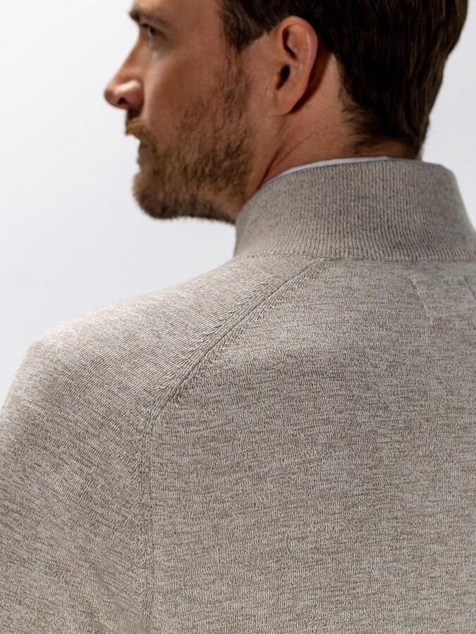 State Of Art Vest Melange Mouline Kaki - Foto 4