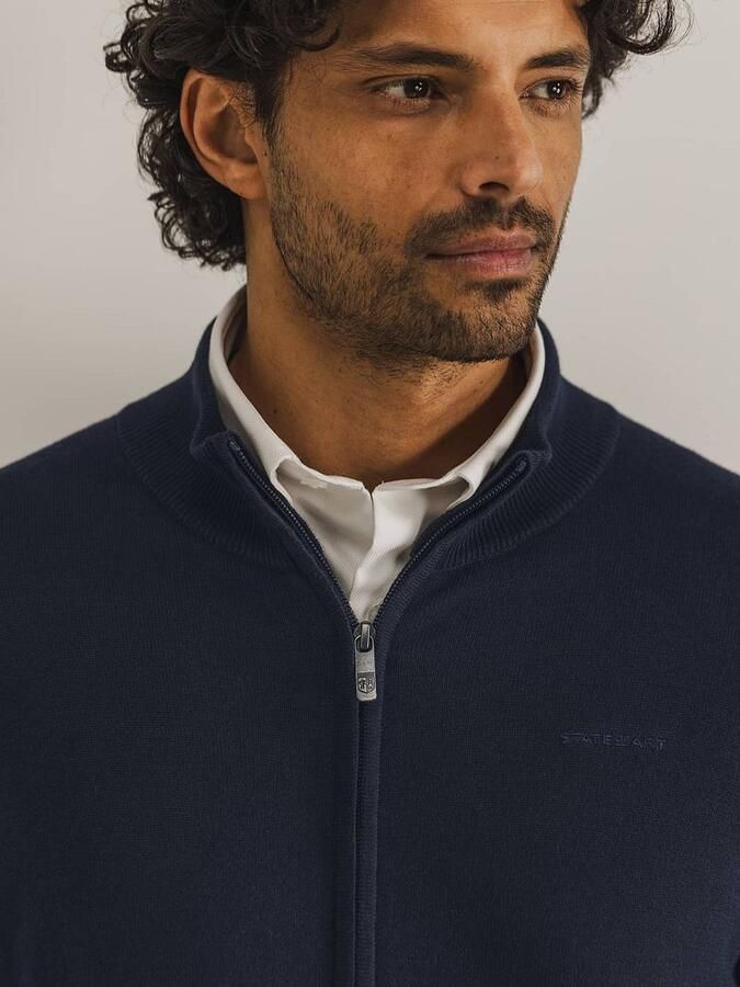 State of Art fijngebreid vest donkerblauw - Foto 6