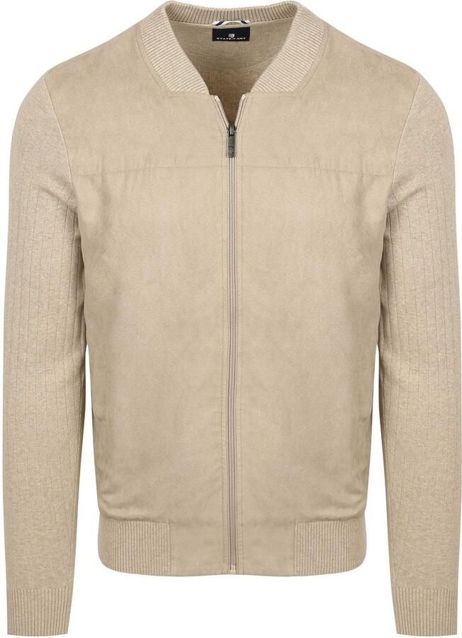 State of Art Vest Zip Bomber Beige