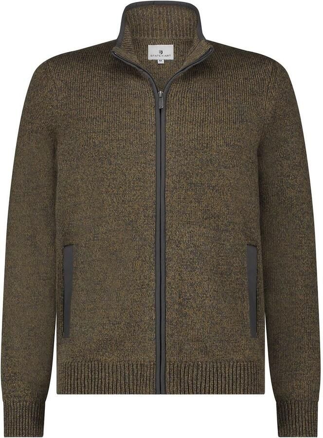 State of Art Vest Zip Structuur Bruin