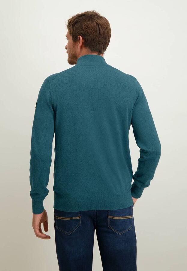 State Of Art Sweater Vest Zip Structuur Petrol Groen - Foto 2
