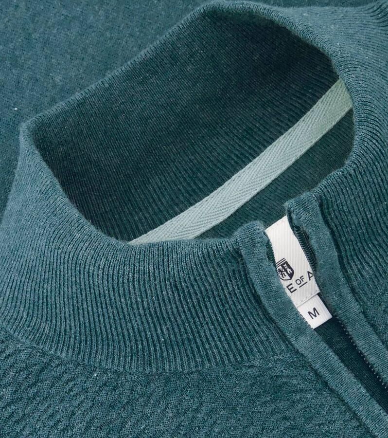 State Of Art Sweater Vest Zip Structuur Petrol Groen