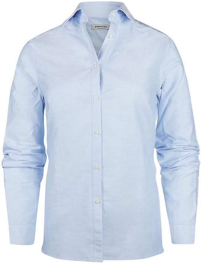 Steppin' Out Blouse Bibi Oxford Lichtblauw