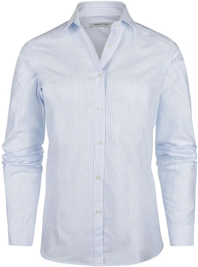 Steppin' Out Blouse Lauren Oxford gestreept Light Blue
