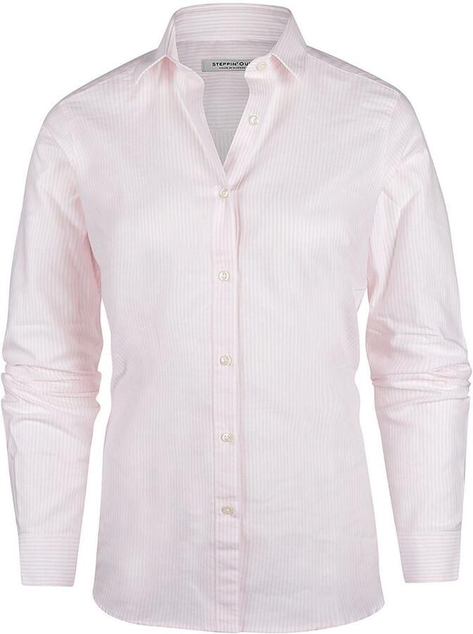 Steppin' Out Blouse Lauren Oxford Strepen Roze