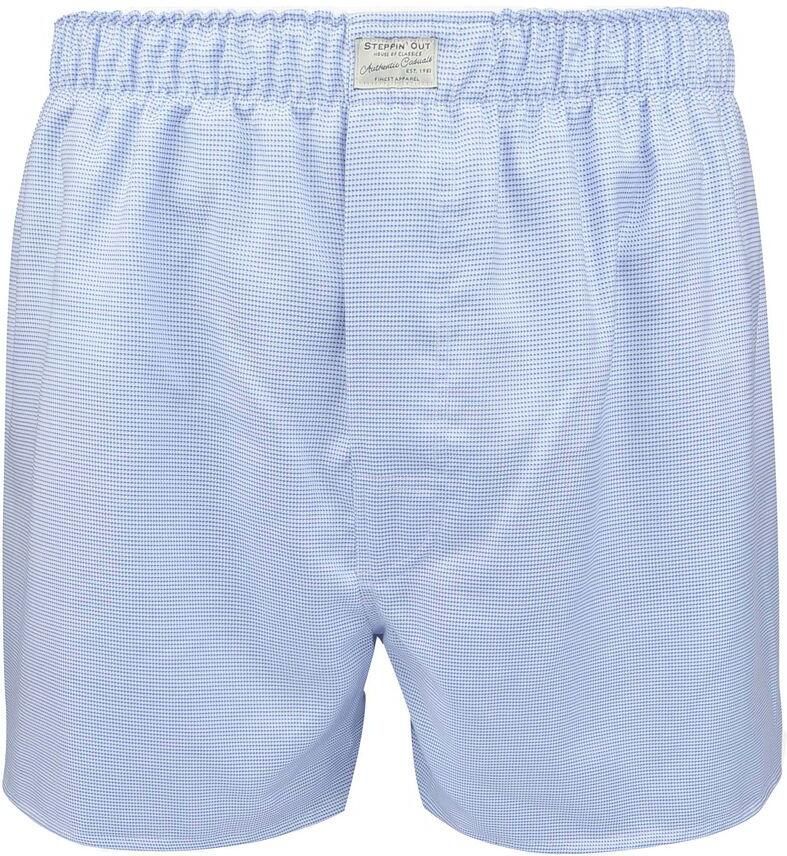 Steppin' Out Boxershort Dobby Print Blauw