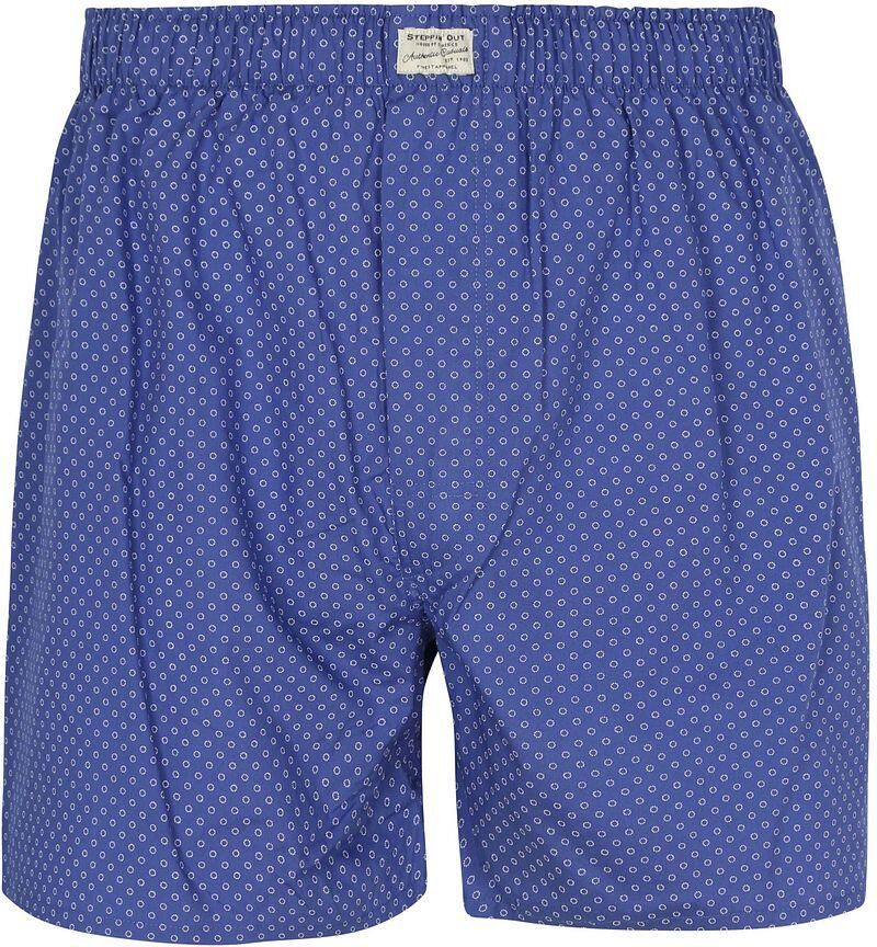 Steppin' Out Boxershort Geoprint Blauw